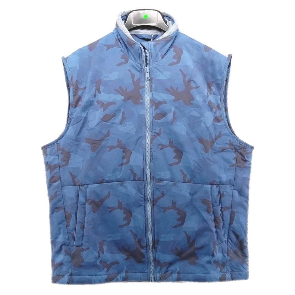 Johnnie-O Performance Vest Men's Large Leroy Blue Camo Puffer Vest Golf Outdoors